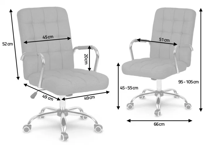 Тканинне офісне крісло Benton grey - Зображення 7