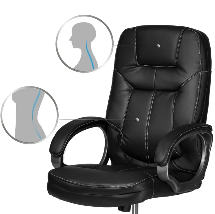 Шкіряне офісне крісло Sofatel 355 чорного кольору - Зображення 4