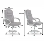 Шкіряне офісне крісло Sofatel 355 чорного кольору - Зображення 5