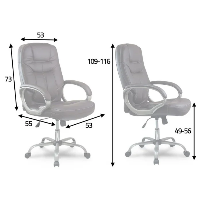 Шкіряне офісне крісло Sofatel 355 чорного кольору - Зображення 5