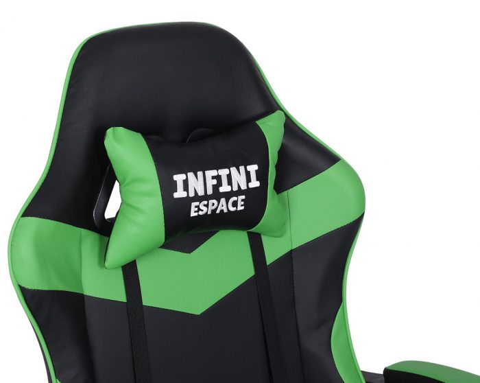 Геймерське крісло INFINI ESPACE чорно-зелене-Динамічний дизайн і комфорт для тривалих ігрових сесій - Зображення 7