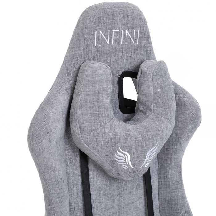 Геймерське крісло INFINI Luxor світло-сіре- Елегантний дизайн і комфорт - Зображення 5