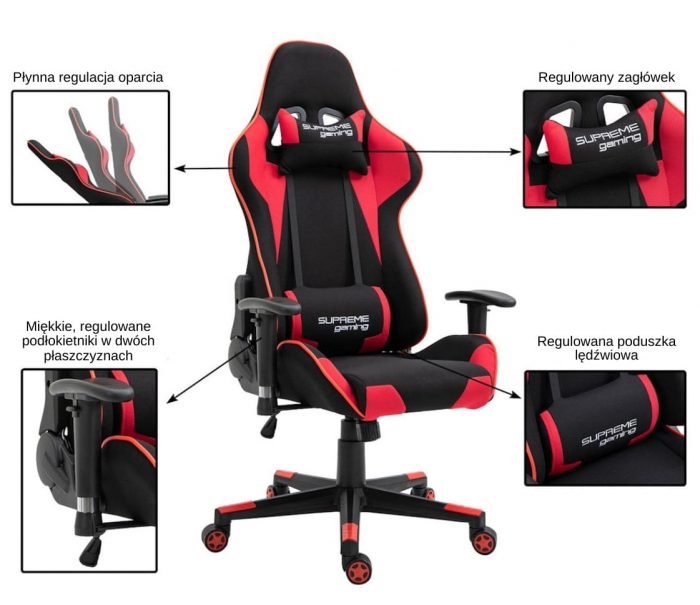 Геймерське крісло EXTREME PlayMaker чорно-червоне-Потужний стиль та комфорт - Зображення 3