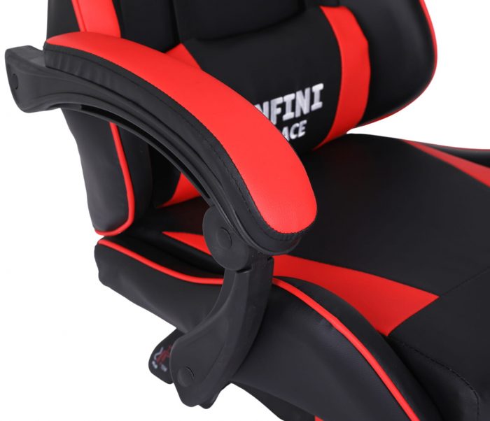 Геймерське крісло INFINI ESPACE чорно-червоне-Елегантний дизайн і максимальний комфорт - Зображення 5