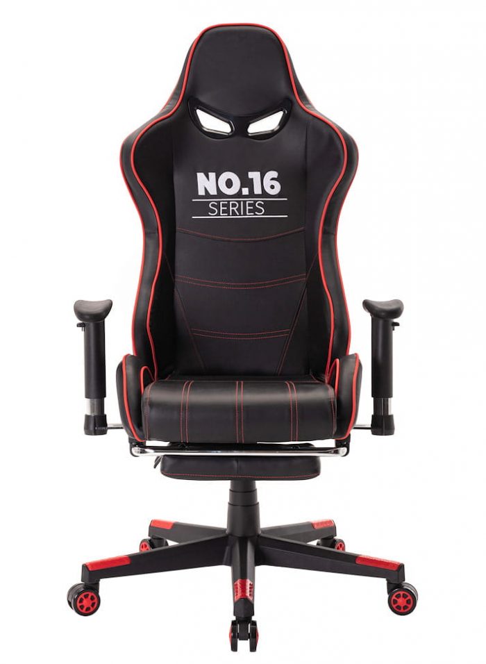 Геймерське крісло Infini series No.16 Gaming Chair чорно-червоне-Стиль, комфорт і підтримка для тривалих ігрових сесій - Зображення 2