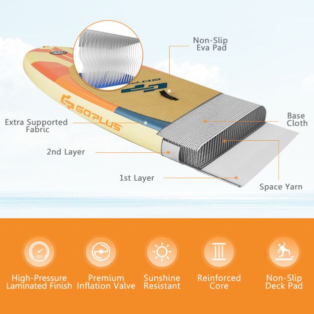 het_bungee-koord_en_de_draagtas_vereenvoudigen_ook-de_aluminium_peddel_is_uitschuifbaar_van_160_cm_tot_210_cm-sp37428-l-_2_ Дошка Costway SP37428-L 335 SUP Стабільність, швидкість та комфорт на воді - Зображення 2