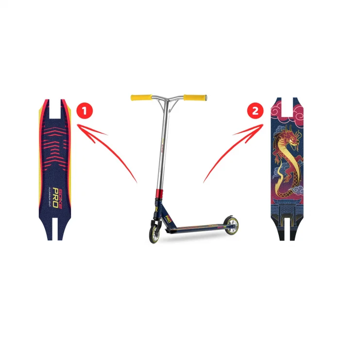 Трюковий самокат SOKE PRO, темно-синій і червоний - Зображення 12
