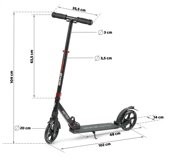 Чорний самокат SOKE METRO - Зображення 13