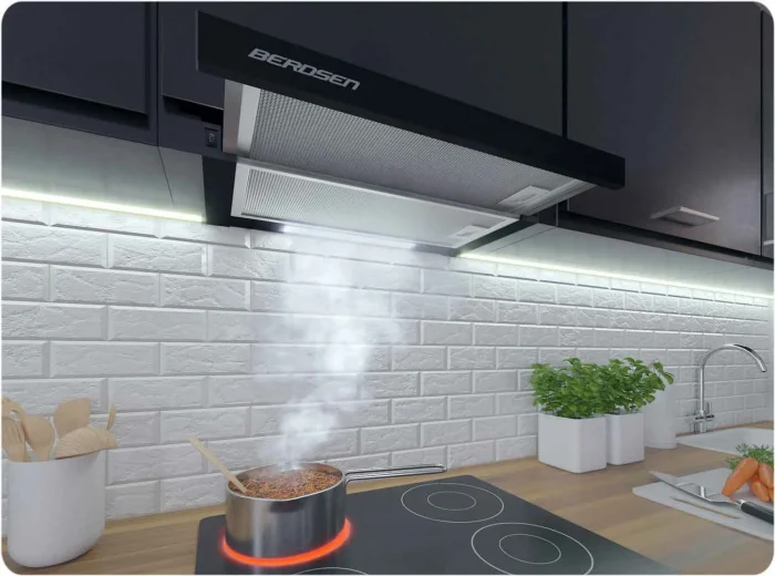 Телескопічна кухонна витяжка Berdsen BT-230, чорний матовий - Зображення 4