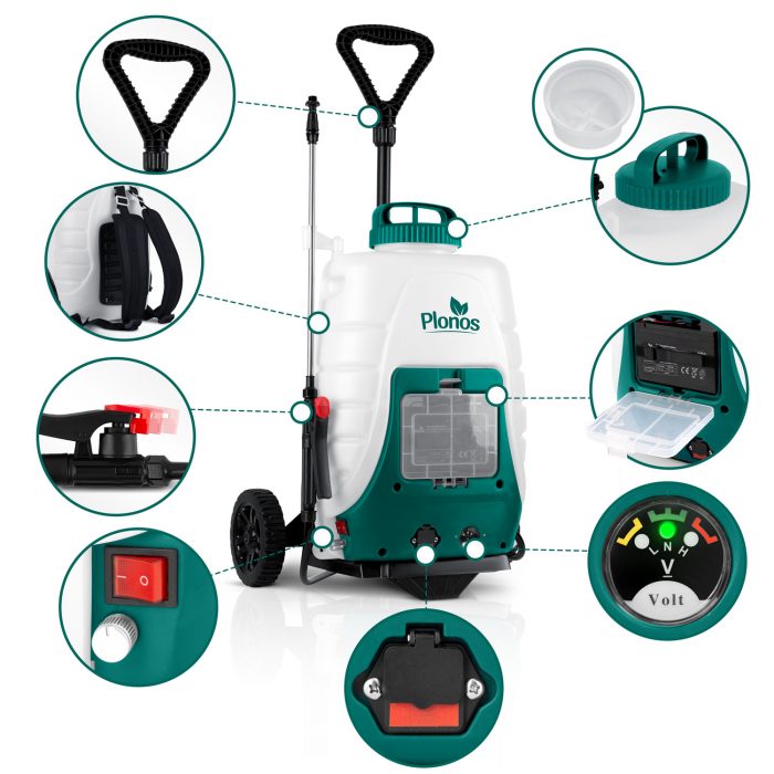 Акумуляторний обприскувач з візком Plonos PL-600 - Ефективне обприскування - Зображення 3