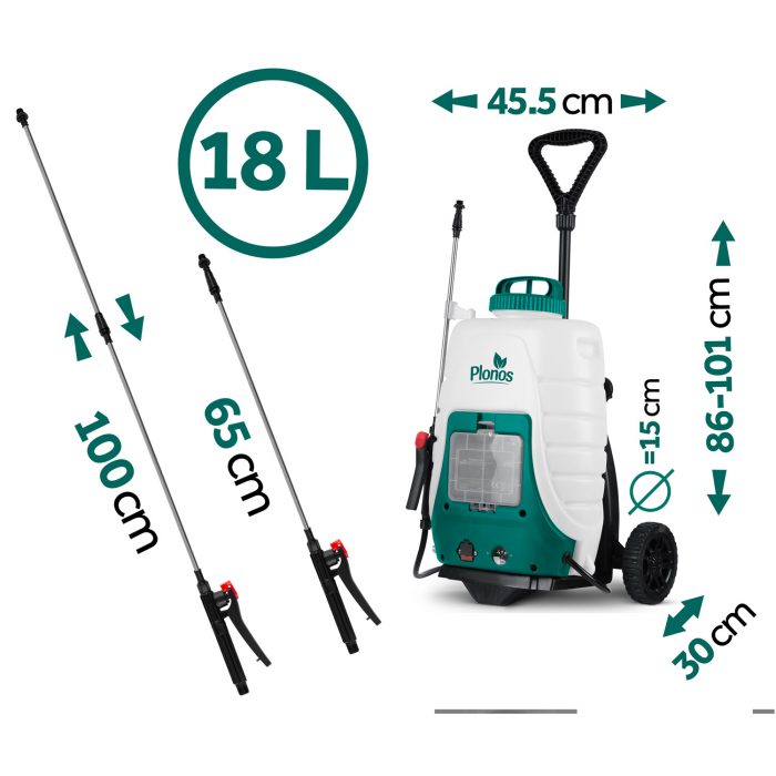 Акумуляторний обприскувач з візком Plonos PL-600 - Ефективне обприскування - Зображення 4