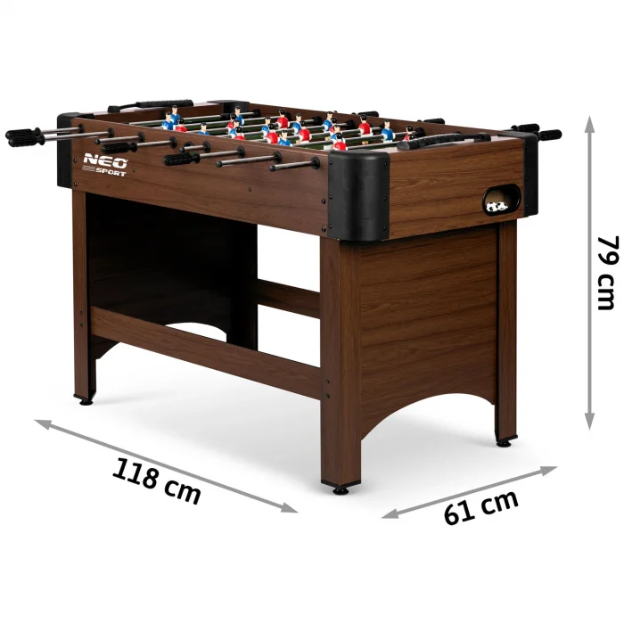 Настільний футбольний стіл Neosport 118x61x79 см NS-804 темно-коричневий - Зображення 13