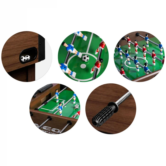 Настільний футбольний стіл Neosport 118x61x79 см NS-804 темно-коричневий - Зображення 14