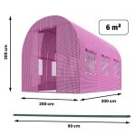 Теплиця садова 2 x 3 м (6 м²) рожевий Plonos - Стильна і практична - Зображення 4