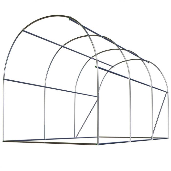 Теплиця садова 2 x 3,5 м (7 м²) біла Plonos - Для ранніх врожаїв і здорових рослин - Зображення 4