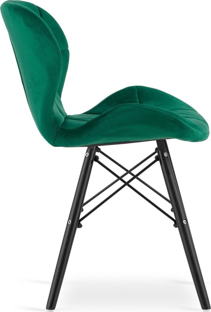Крісло MUFART ELVA 3749 зелений оксамит на чорних ніжках - Зображення 4