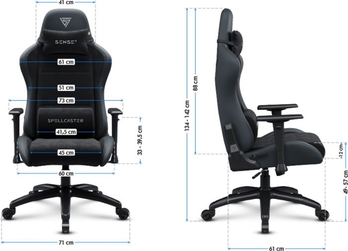 SENSE7 Spellcaster FUKU XL PU Крісло чорний Елегантний комфорт і надійність для геймерів - Зображення 9