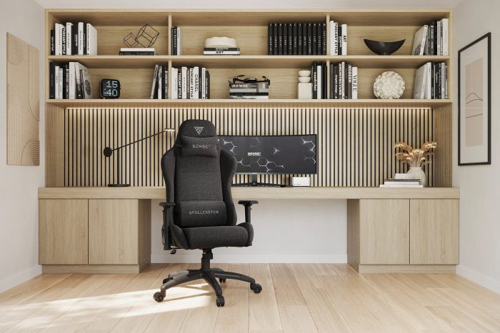 SENSE7 Spellcaster FUKU XL тканинне крісло чорний Простір, комфорт і стиль для геймерів - Зображення 2