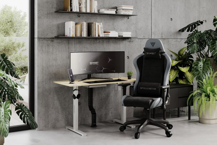 SENSE7 Spellcaster Fuku PU Крісло чорний/сірий - Зображення 2