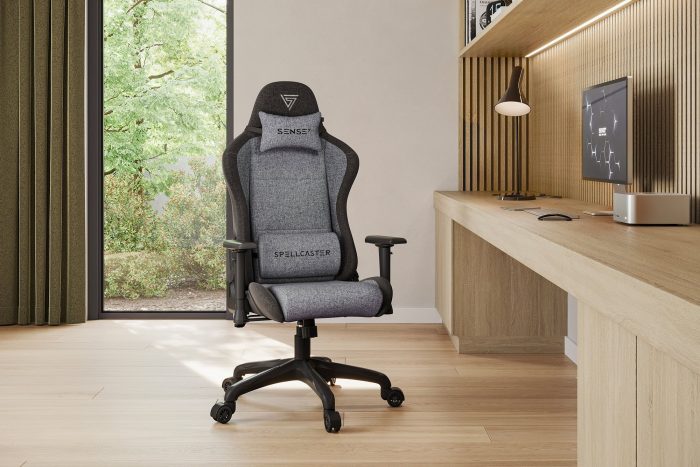 Тканинне крісло SENSE7 Spellcaster FUKU чорно-сірий Комфорт і стиль для геймерів у елегантному дизайні - Зображення 2