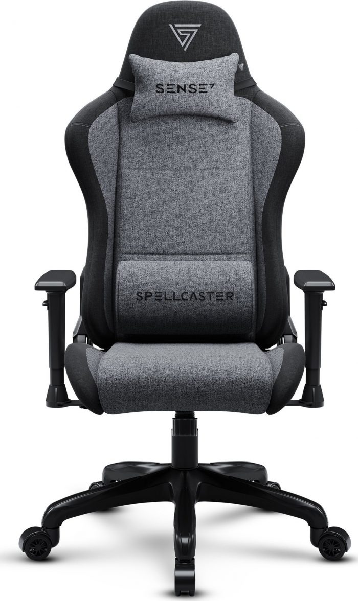 Тканинне крісло SENSE7 Spellcaster FUKU чорно-сірий Комфорт і стиль для геймерів у елегантному дизайні - Зображення 3