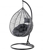 Підвісне садове крісло кокон сірий GT-Sport ITAKA-GR-OKR-GR сіра подушка - Зображення 2