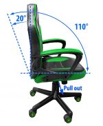 Ігрове крісло COBRA JUNIOR, зелений і чорний - Зображення 6