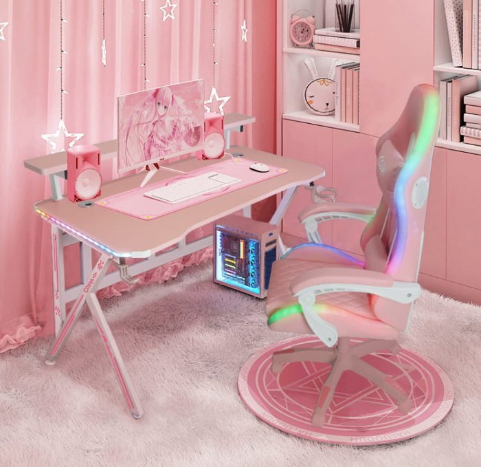 Геймерський стіл CRF4009RGB Рожевий - Зображення 2