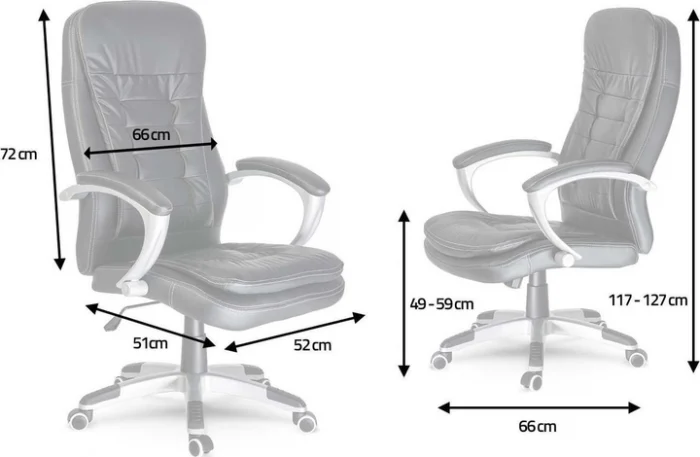 441771328 Обертовий стілець CERLO чорний з сірим Стиль та комфорт - Зображення 4