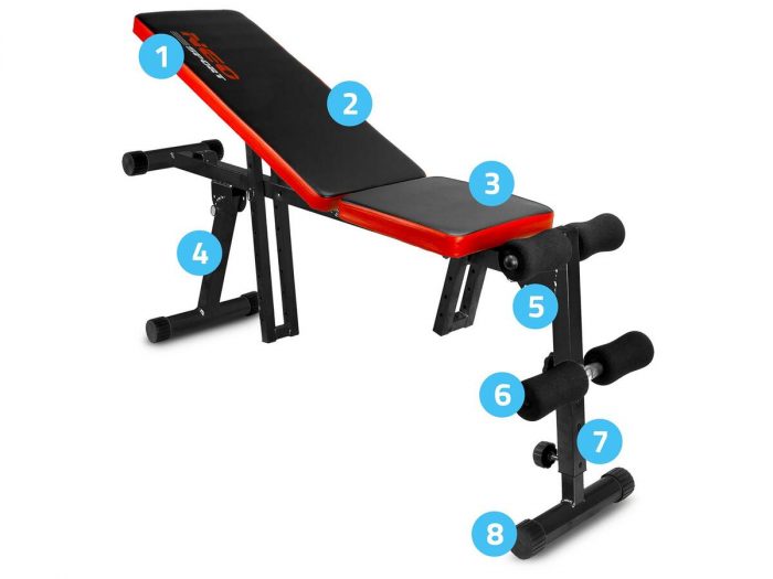 Тренажерна лава Neo-Sport NS-03 чорна з червоним Підвищуйте свою фізичну форму з комфортом - Зображення 7