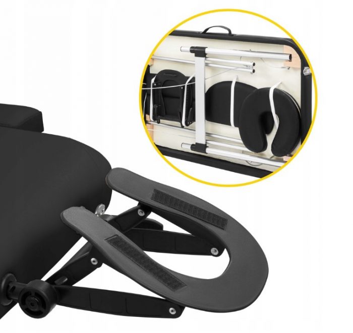 Розкладний масажний стіл алюміній 4FIZJO чорний Професійний комфорт і надійність для масажу - Зображення 6