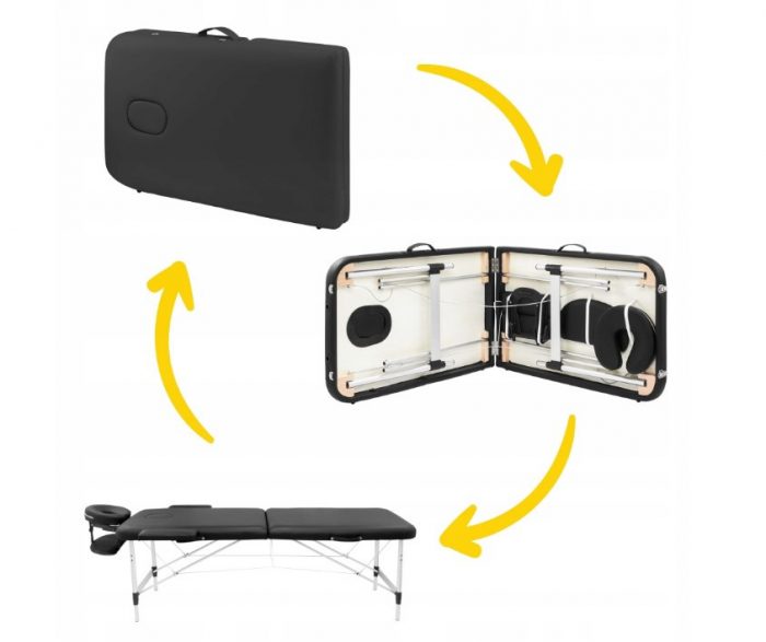 Розкладний масажний стіл алюміній 4FIZJO чорний Професійний комфорт і надійність для масажу - Зображення 8