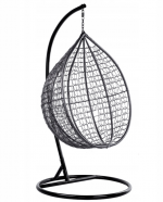 Підвісне садове крісло кокон сірий GT-Sport ITAKA-GR-OKR-BR з коричневою подушкою - Зображення 4