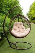 Підвісне крісло кокон Еко Преміум Коричневе Стильний комфорт для вашого інтер'єру - Зображення 2