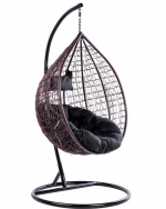 Підвисне садове крісло кокон коричневий Velaco ITAKA-BR-OKR-BL коричневе+чорна подушка-Ідеальне поєднання комфорту та стилю