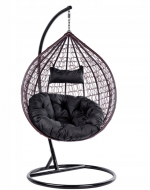 Підвисне садове крісло кокон коричневий Velaco ITAKA-BR-OKR-BL коричневе+чорна подушка-Ідеальне поєднання комфорту та стилю - Зображення 2