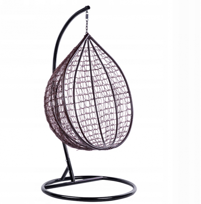 Підвисне садове крісло кокон коричневий Velaco ITAKA-BR-OKR-BL коричневе+чорна подушка-Ідеальне поєднання комфорту та стилю - Зображення 6