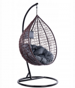 Підвісне садове крісло кокон коричневий Velaco ITAKA-BR-OKR-GR сіра подушка-Максимальний комфорт та елегантність для вашого саду