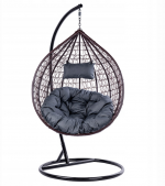 Підвісне садове крісло кокон коричневий Velaco ITAKA-BR-OKR-GR сіра подушка-Максимальний комфорт та елегантність для вашого саду - Зображення 2