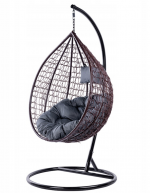Підвісне садове крісло кокон коричневий Velaco ITAKA-BR-OKR-GR сіра подушка-Максимальний комфорт та елегантність для вашого саду - Зображення 3