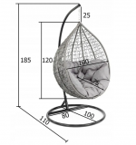 Підвісне крісло Кокон EMWOmeble 100 см 110 кг Стильний комфорт для вашого інтер'єру та вулиці - Зображення 4