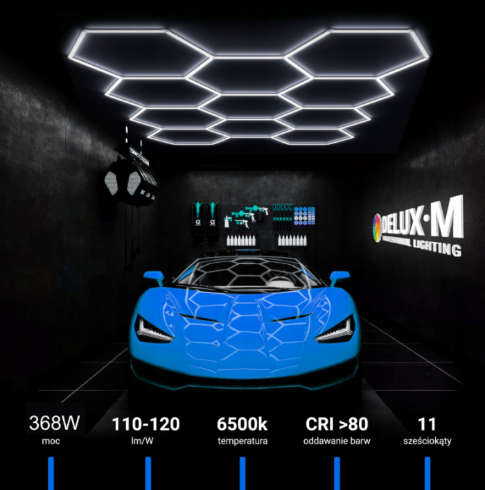 Стельовий світильник LED панельний  Hexagon 315*229 см 6500K для домашнього гаража - Зображення 2