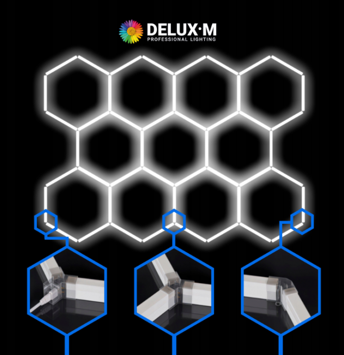 Стельовий світильник LED панельний  Hexagon 315*229 см 6500K для домашнього гаража - Зображення 4