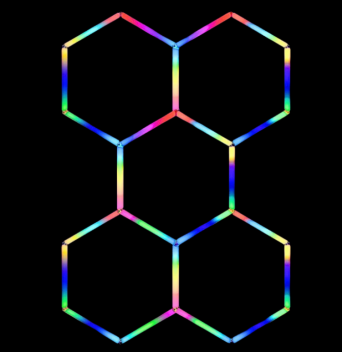 Світильник стельовий панель LED  Hexagon 158*229 см RGB + пульт - Зображення 2