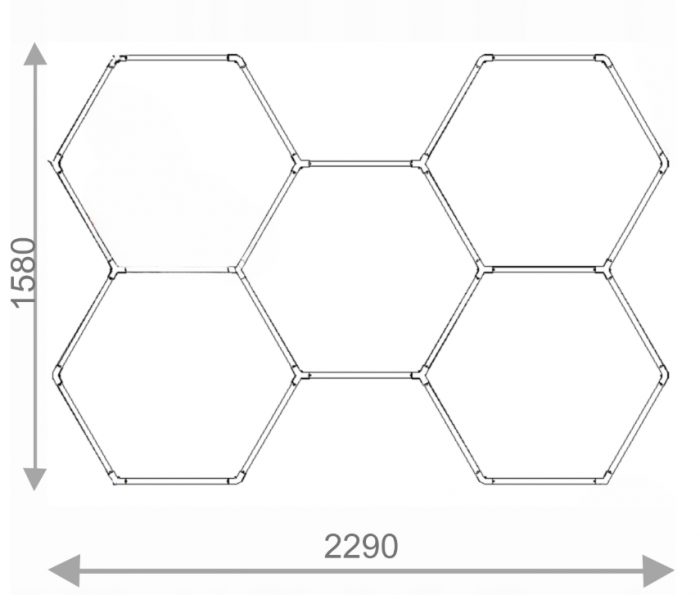 Світильник стельовий панель LED  Hexagon 158*229 см RGB + пульт - Зображення 3