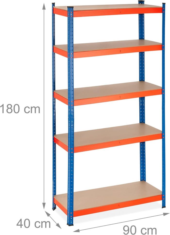 Металевий стелаж AGA 180х90х40 см синій+оранжевий - Зображення 3