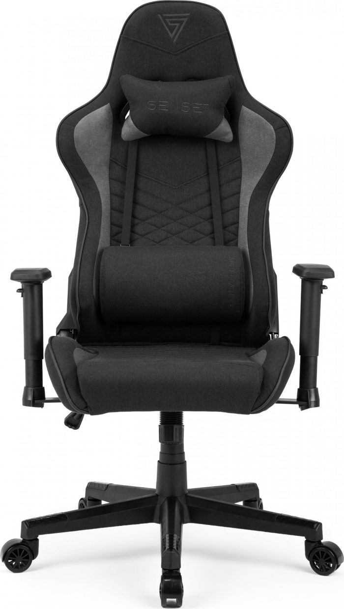 Тканинне крісло SENSE7 Spellcaster чорно-сірий Ідеальний комфорт та стиль для геймерів - Зображення 2