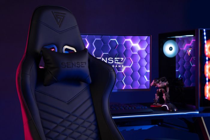 Тканинне крісло SENSE7 Spellcaster чорно-синє Комфорт і стиль для справжніх геймерів - Зображення 10