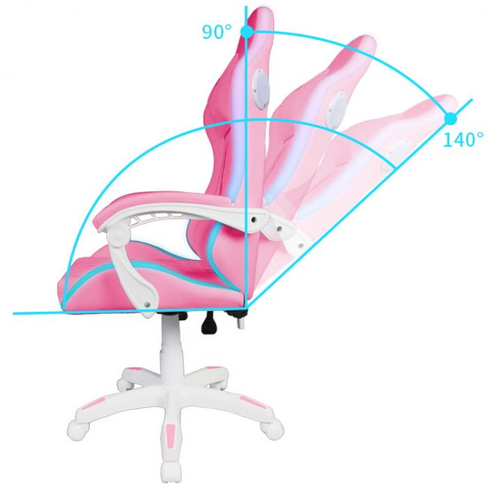 Ігрове крісло RGB + BT з колонками WS8151 Pink - Зображення 3