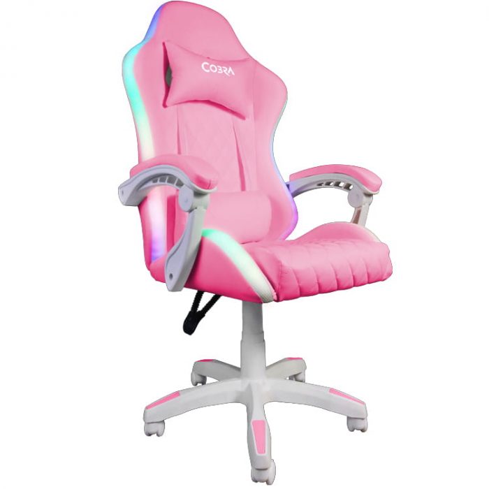 Ігрове крісло RGB + BT з колонками WS8151 Pink - Зображення 4